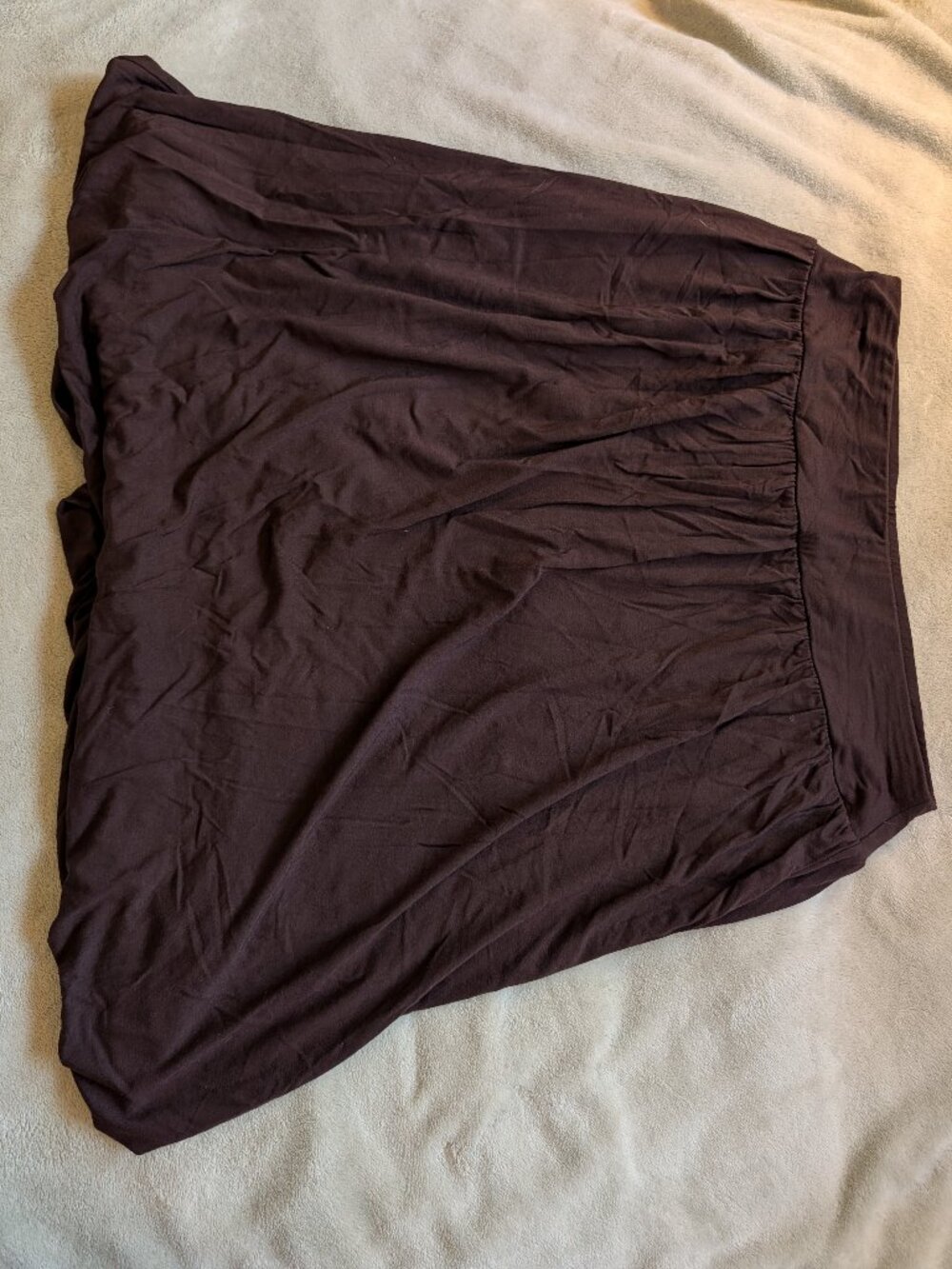 WOMEN'S ANN TAYLOR LOFT SKIRT Brown Mini M Medium Elastic Stretchy Bubble Mid